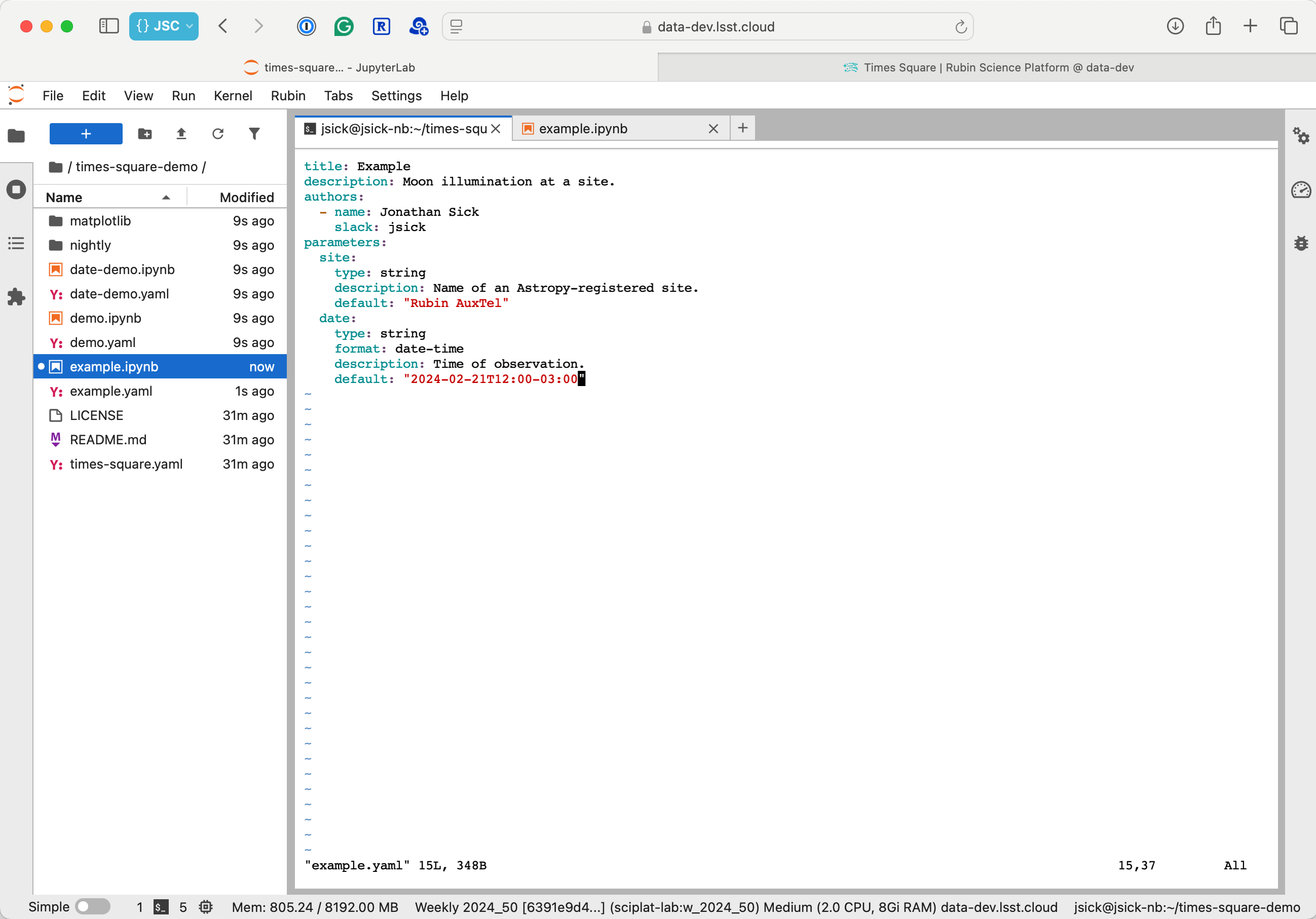 Screenshot of a metadata sidecar file.